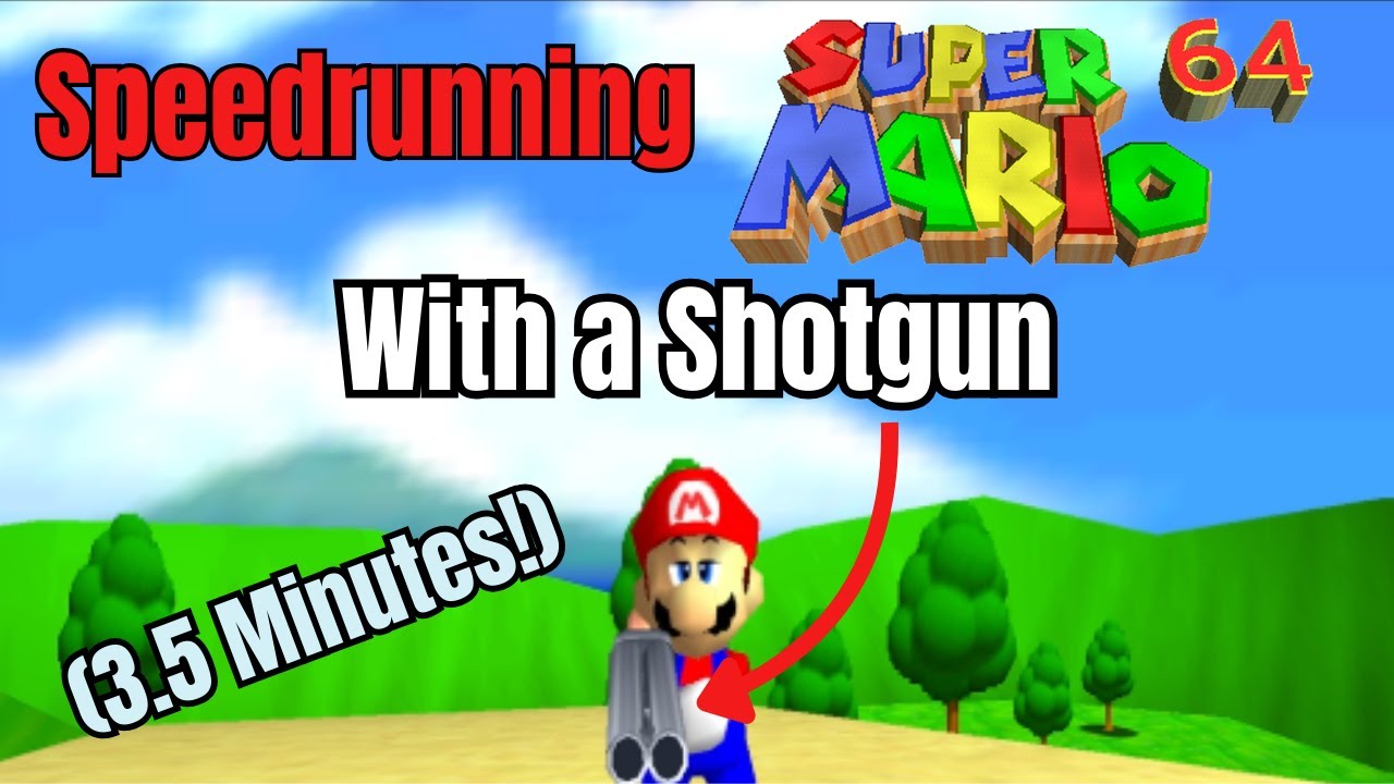 Speedrunning Super Mario 64 With a SHOTGUN +ending and credits