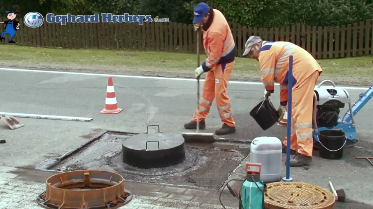 Schachtsanierung mit Herbers-Produkten (Hochleistungsasphalte,Nahtkleber,Primer)