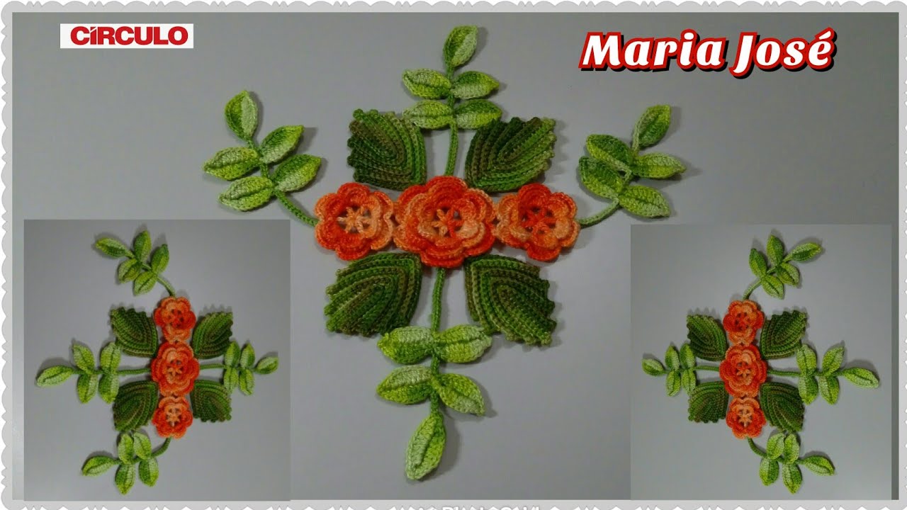 Arranjo em crochê para aplicação com Maria José.