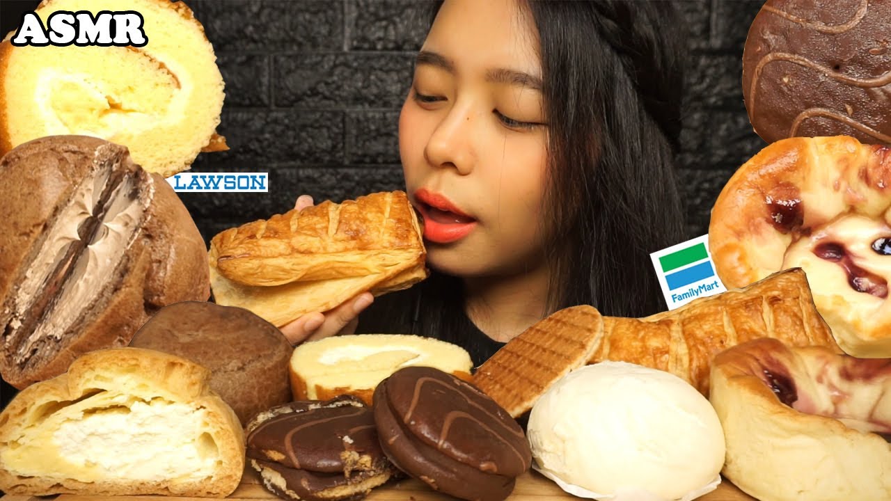 ASMR Convenience Store Desserts (CREAM Choux, Choco Pie, ROLL CAKE, Cheese Brioche) | Eating Sounds