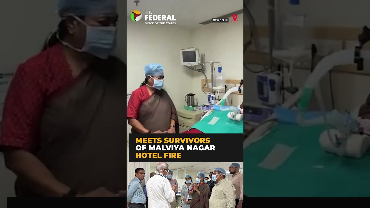 Malviya Nagar hotel fire: Delhi CM meets injured, announces compensation | #shorts