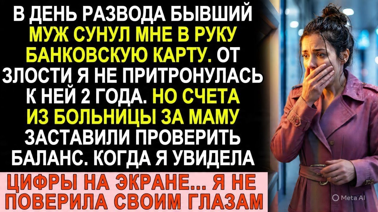 Бывший муж дал мне карту при разводе… Через два года я проверила счёт и онемела