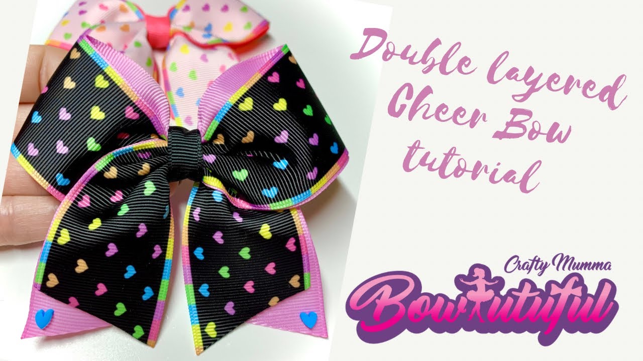 Мастер-класс по созданию банта для волос (Cheer Bow Tutorial) Лента 4 см. Как сделать банты для в...