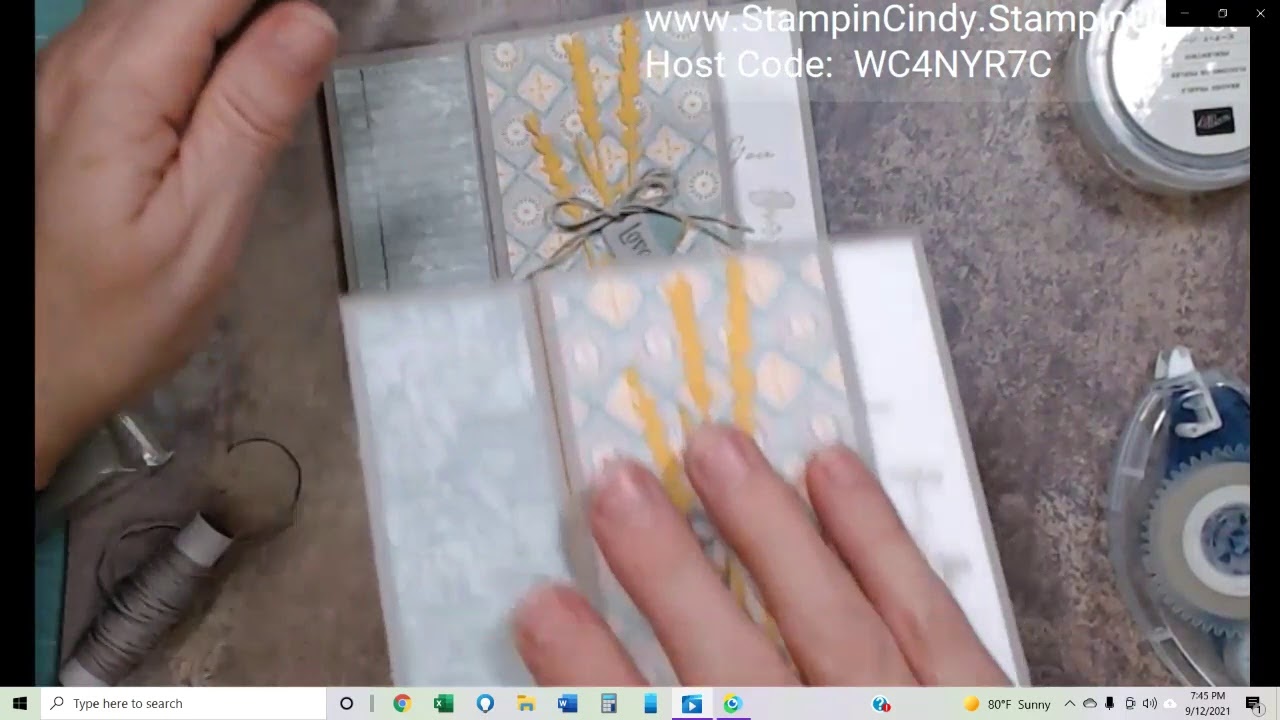 September projects including tower card, easel card and fun ribbon technique