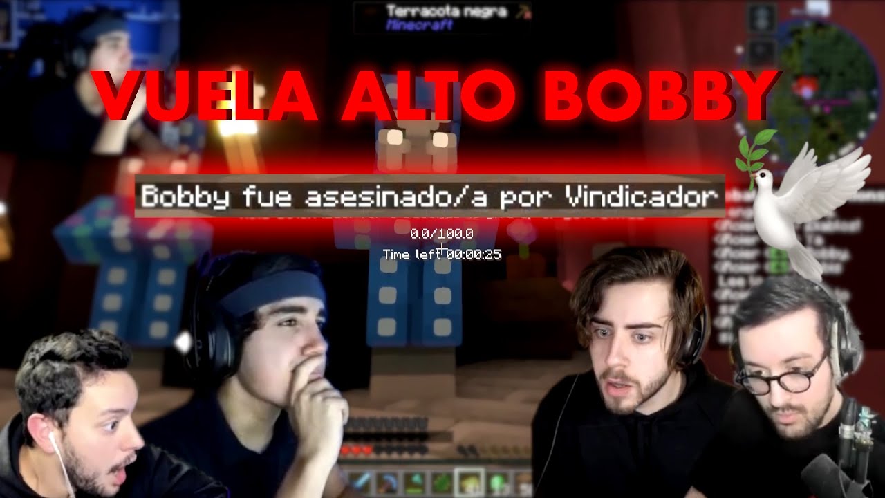 TODAS las reacciones a la muerte de BOBBY 😭 QSMP COMPILACIÓN
