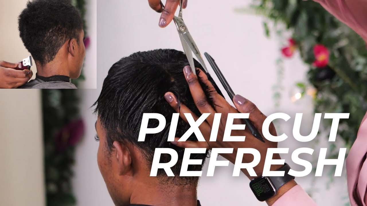 Pixie Cut Refresh on Short Relaxed Hair | Part 1