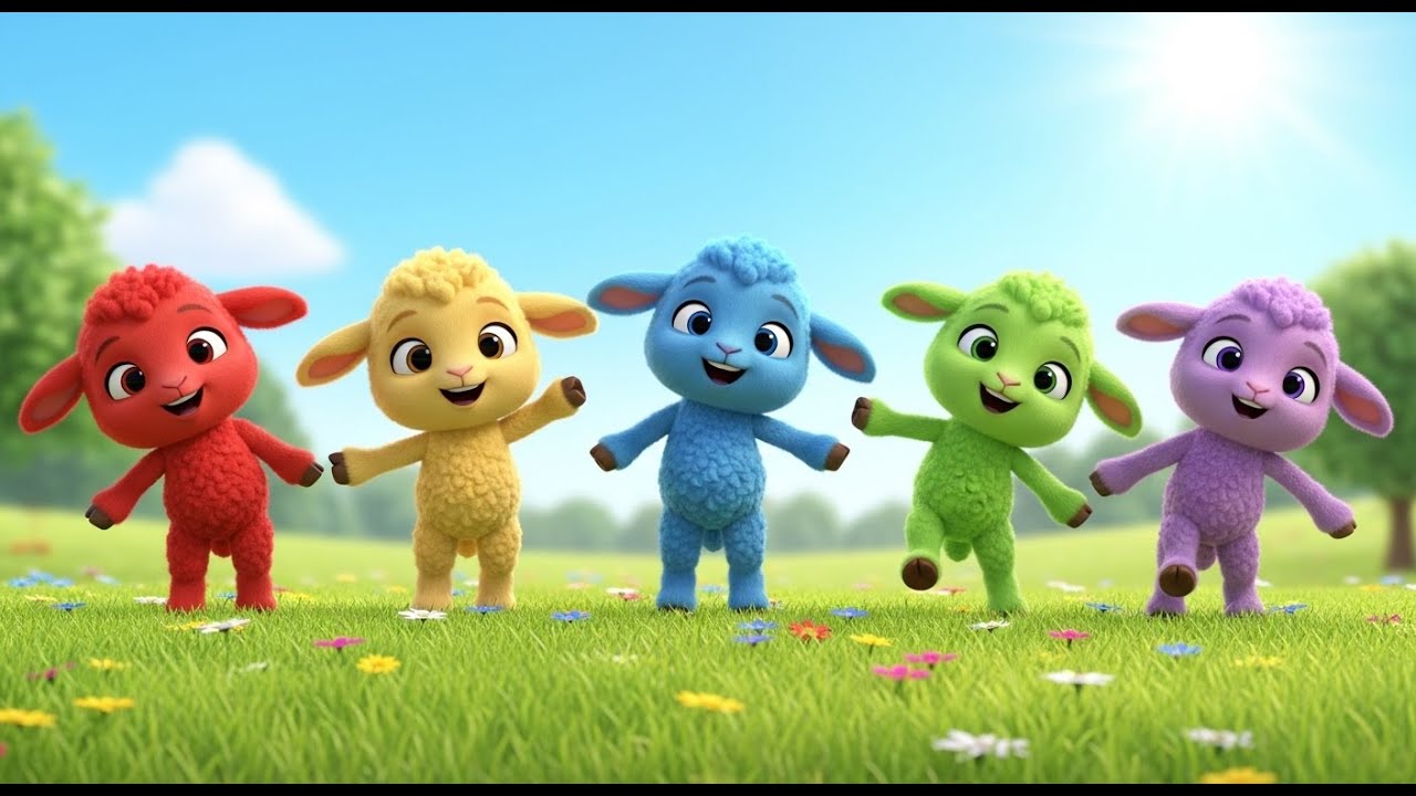 Fünf kleine Lämmchen Baa Baa Baa | Bauernhof-Lied & Zählen lernen