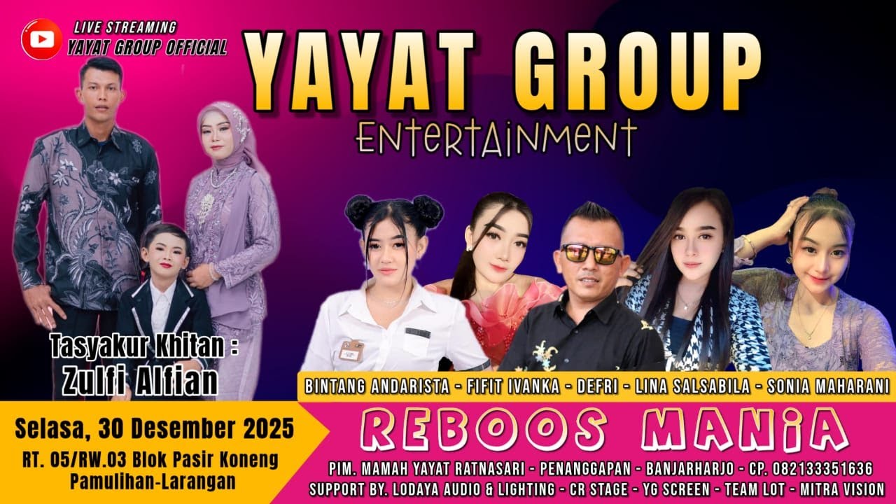 LIVE  YAYAT GROUP || PAMULIHAN - LARANGAN - BREBES. SELASA, 30 DESEMBER 2025