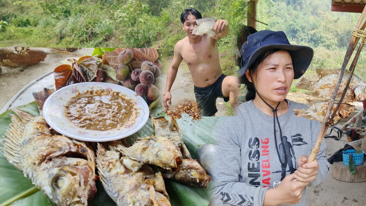 หาจับปลามาทำอาหารพื้นบ้านอาข่าที่บ้านสวน[อาข่าน้อย]
