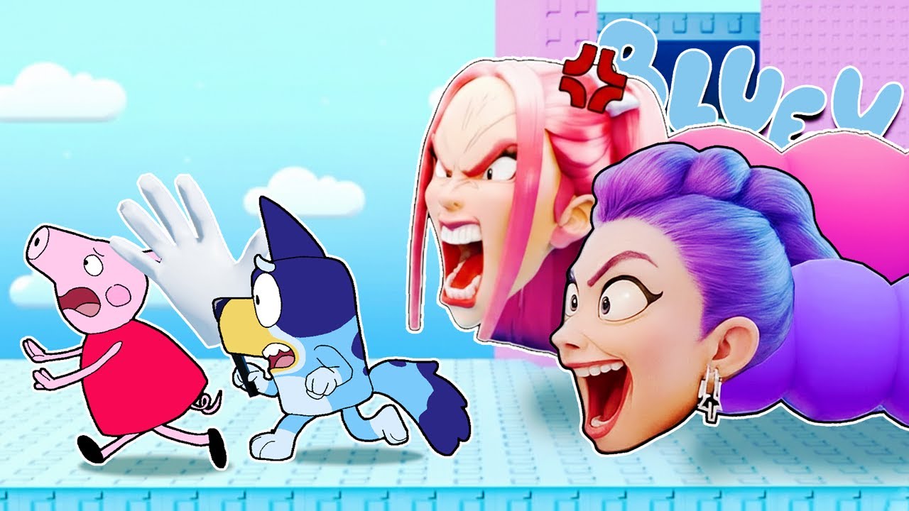 BLUEY en la TORRE TROLL de las GUERRERAS KPOP GUSANO ATERRADOR | Las Aventuras de BLUEY en ROBLOX!