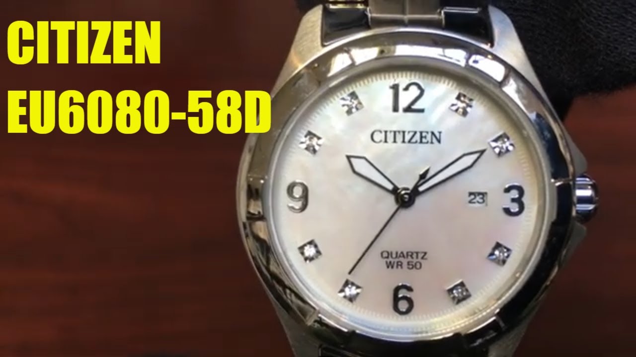 Citizen Steel Case Pearl Crystallized Dial Watch EU6080-58D