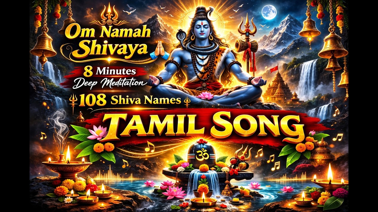 ஓம் நமசிவாய 🙏 | 8 நிமிடம் தியான சிவ பஜனை | 108 சிவ நாமங்கள் | Om Namah Shivaya Meditation Tamil