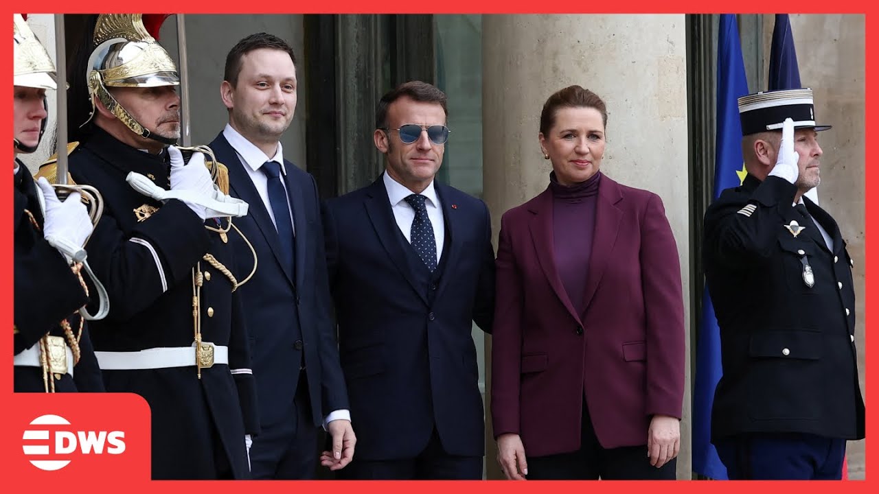 BREAKING: Macron Welcomes Danish & Greenland PMs at &Eacute;lys&eacute;e Palace in Paris | AC1Z