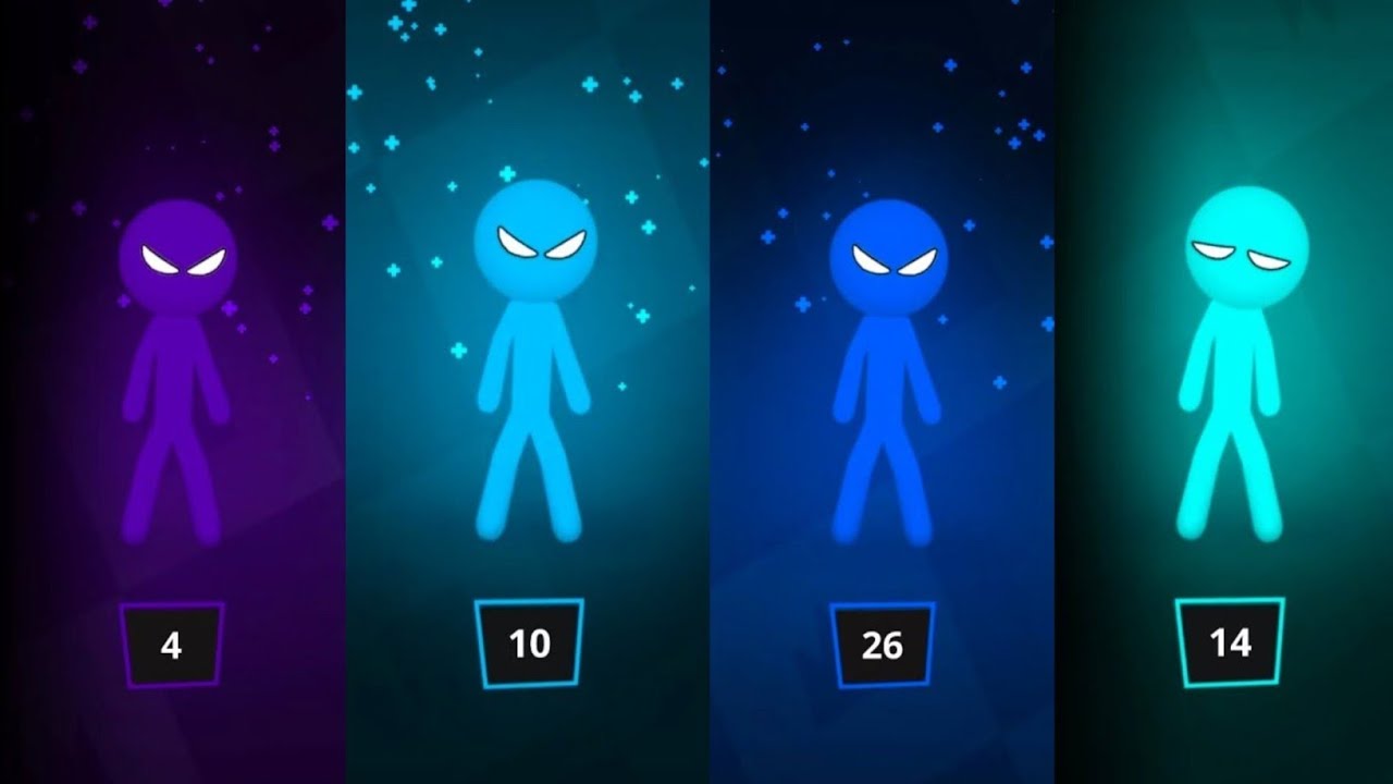 Stickman Party - Турнирный режим, случайный выбор 1-4 игроков | Прохождение игры, обновление мини...