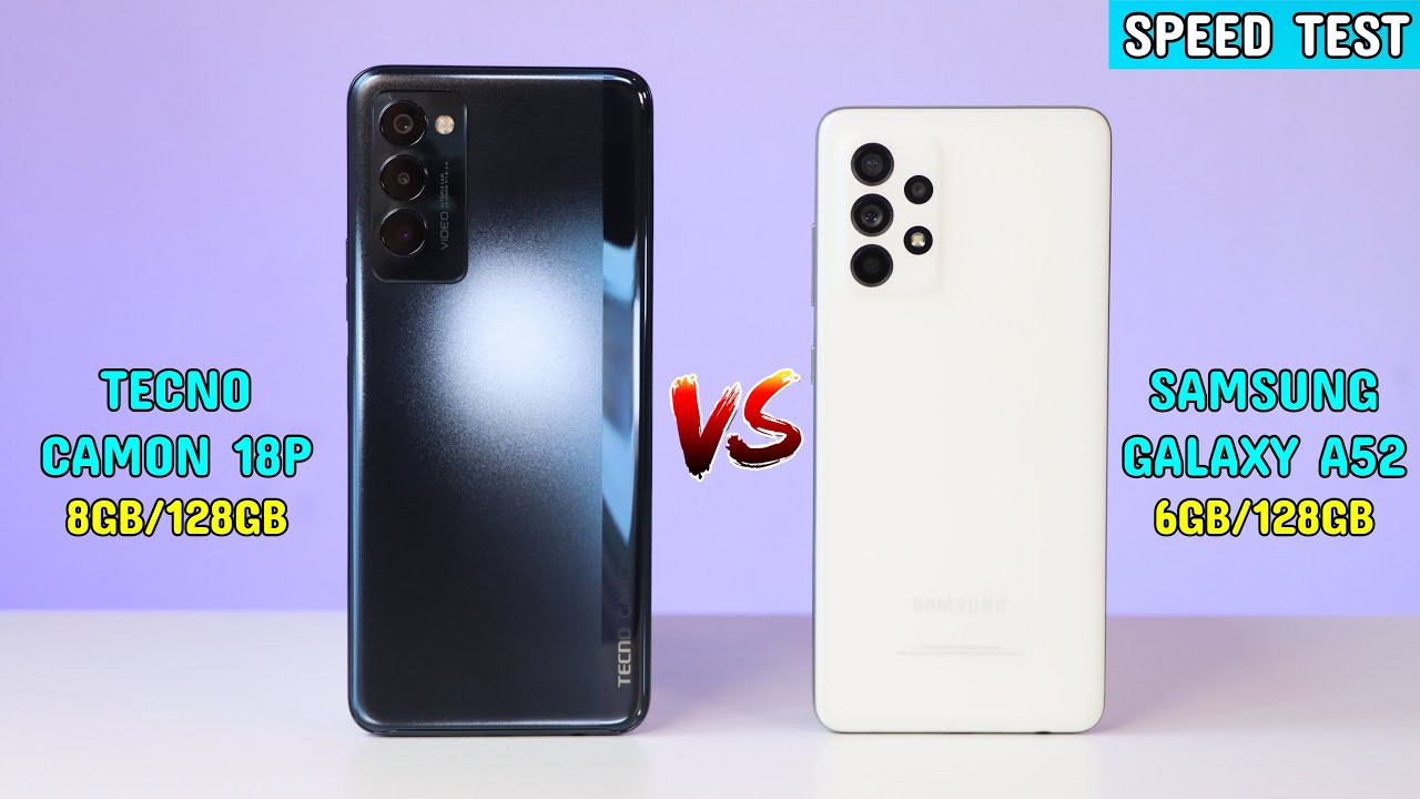 Samsung Galaxy A52 vs Tecno CAMON 18P🔥Snapdragon 720G vs Helio G96😱 ¿Cuál es más rápido?😱 Speed Test