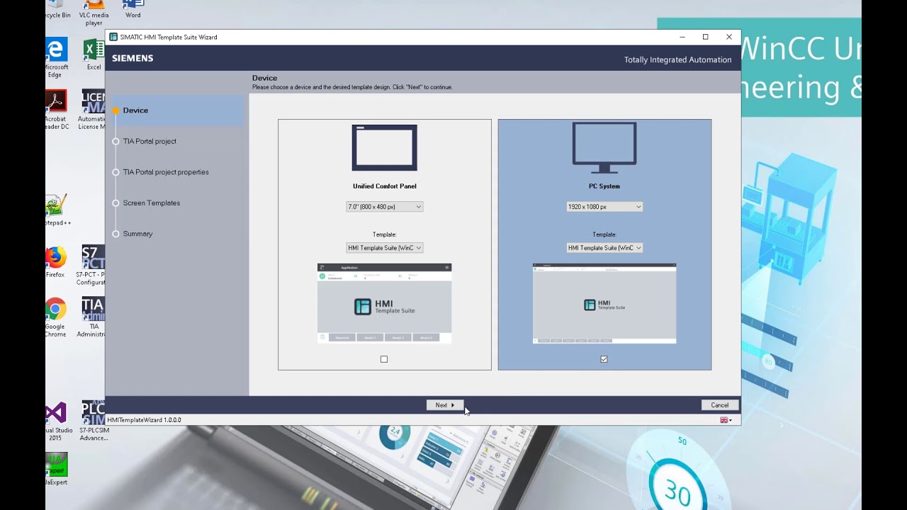 12 - SIMATIC WinCC Unified - HMI Template Suite Wizard