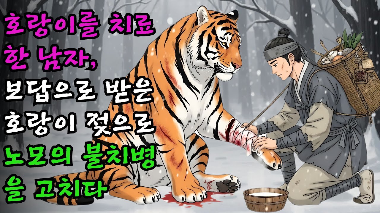 병든 노모를 살리기 위해 산신령에게 빌던 효자가 다친 호랑이를 치료해주고 호랑이 젖을 얻어 어머니의 병을 씻은 듯이 고친 감동 실화 | 효행 설화 #야담#민담#전설#설화