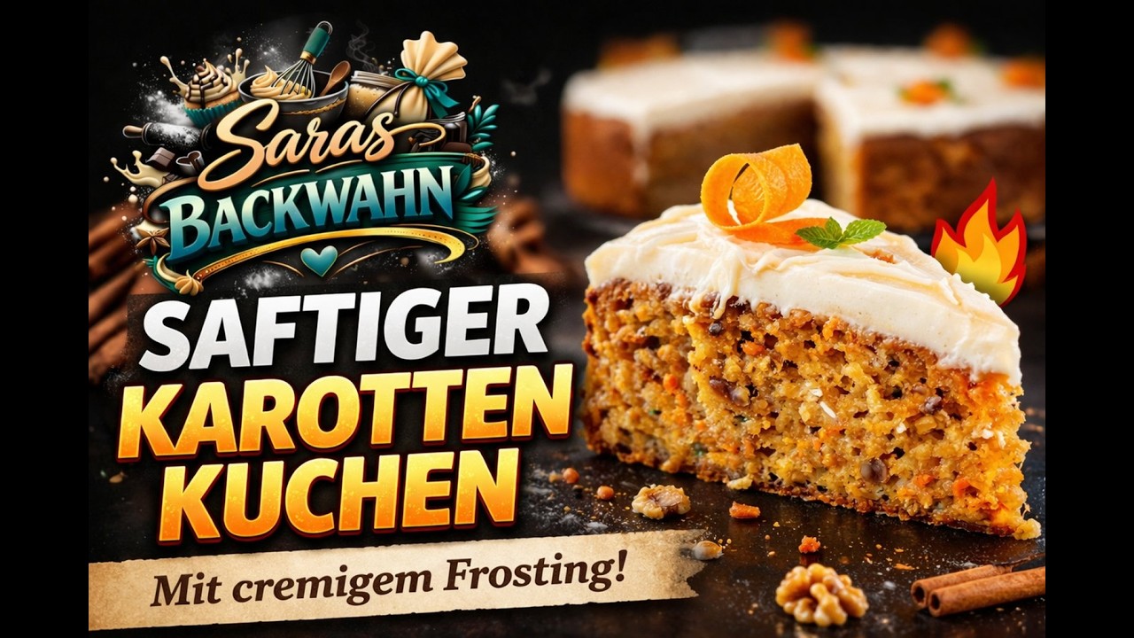 🥕 Saftiger Karottenkuchen mit Frischk&auml;se-Frosting | Einfaches Rezept