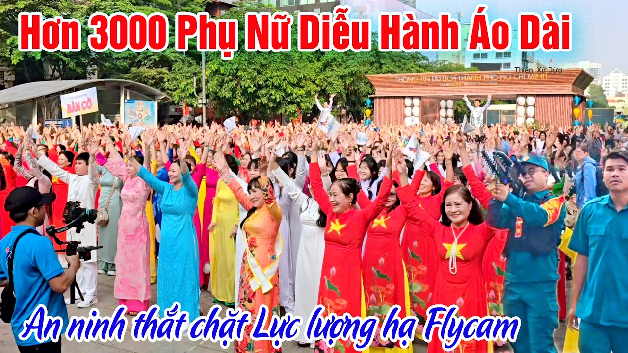Vỡ Trận Hơn 3000 Phụ Nữ Diễu Hành Đồng Phục Áo Dài Tại TP Hồ Chí Minh - Lực Lượng Hạ Flycam