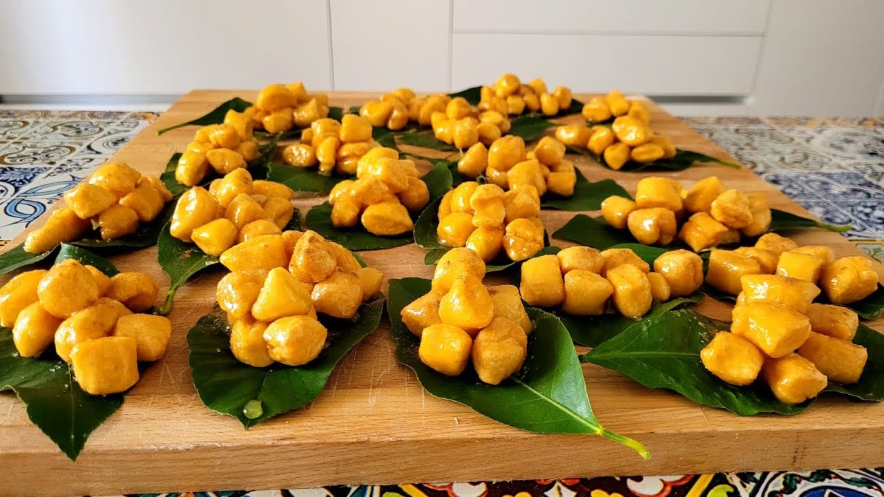 Mpagnuccata siciliana su foglie di limone - ricetta