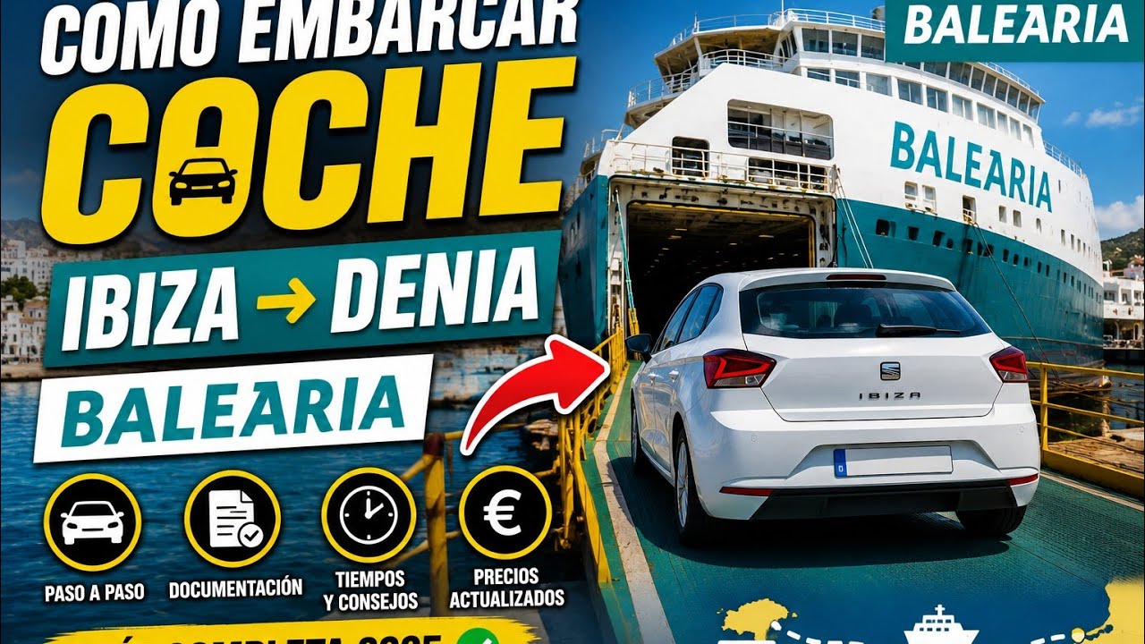 Como embarcar coche en barco Balearia IBIZA a DENIA 