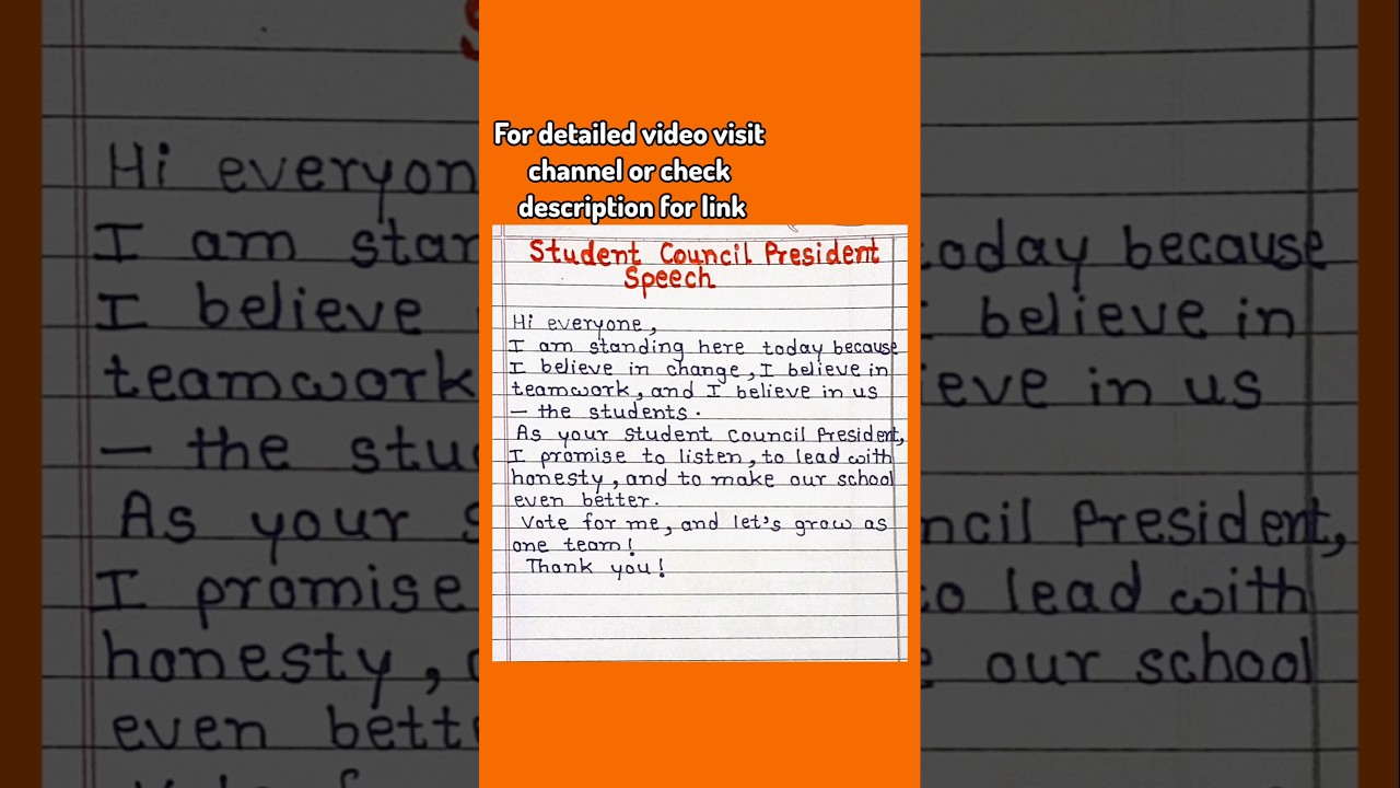 Best Student Council President Speech | Powerful School Speech | Student President #shorts