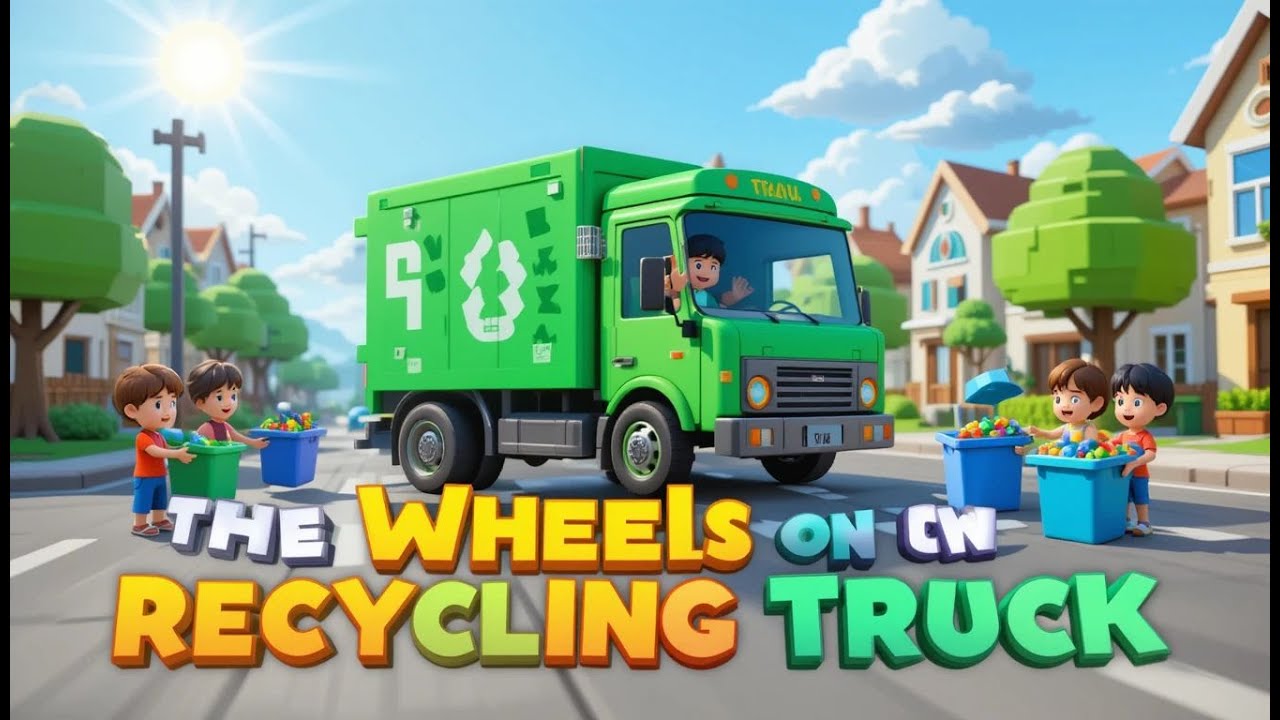 The Wheels on the Recycling Truck + five little ducks  Nursery Rhyme #nurseryrhymes 