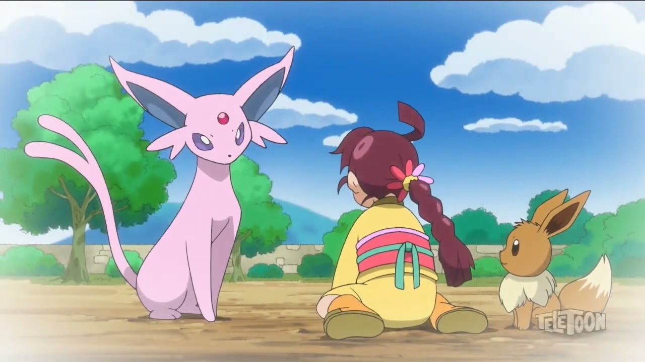 Eevee Evolves into Espeon and Umbreon ENGLISH DUBBED HD