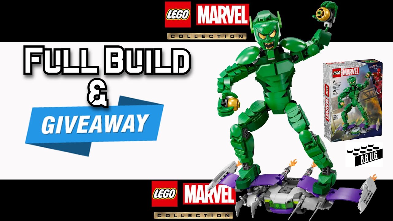 FULL build & GIVEAWAY the LEGO Green Goblin!  76284 Marvel