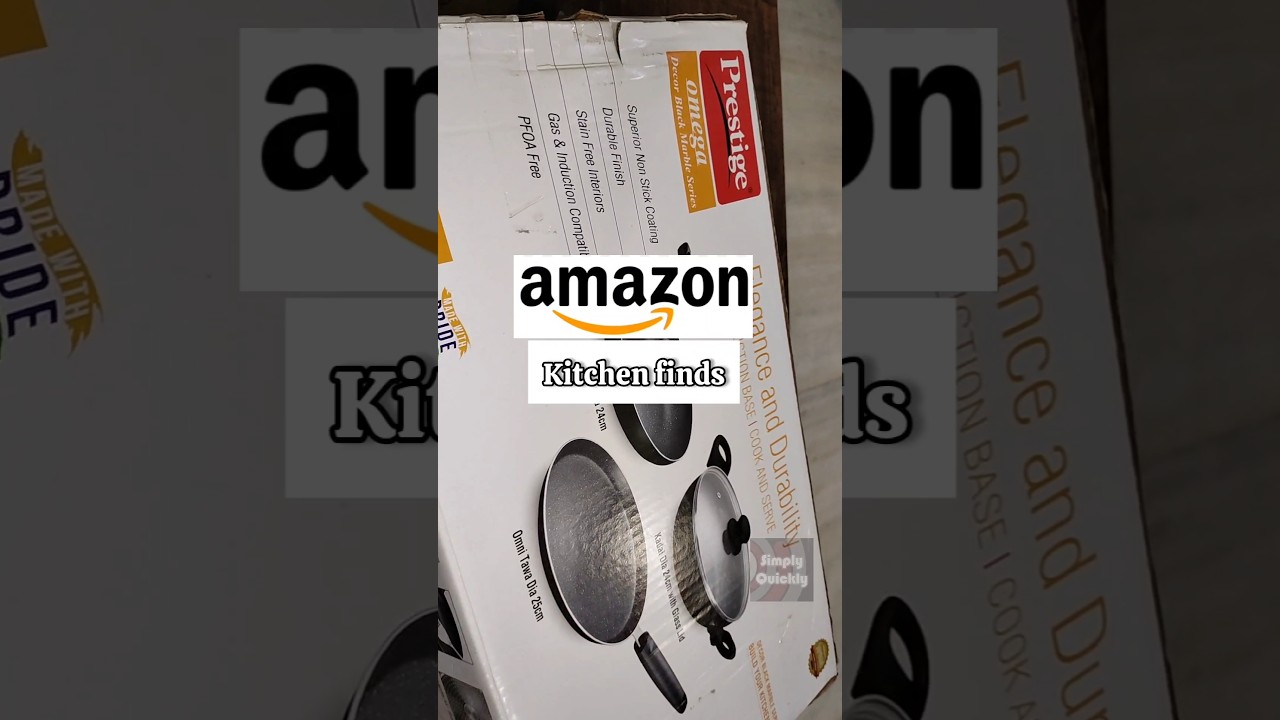 Amazon Finds : Non-stick Cookware Set | Prestige Omega Decor Black Marble Series #shorts #kitchen