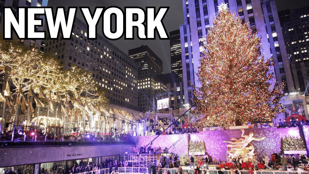 NYC Rockefeller Tree Lighting Night 🎄 | Massive Holiday Crowds & Christmas Vibes in 4K!
