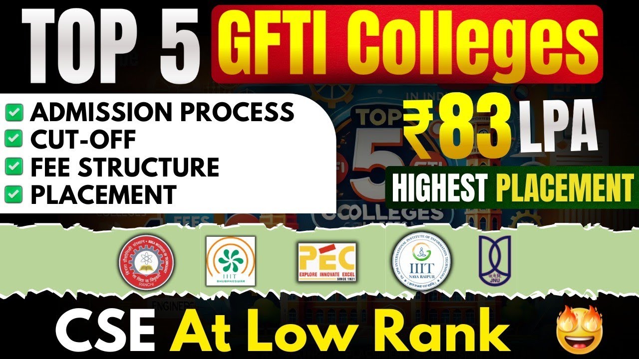 Top 5 GFTIs College In India | Top GFTI College Under Jee Mains  – What JEE Rank Is Required