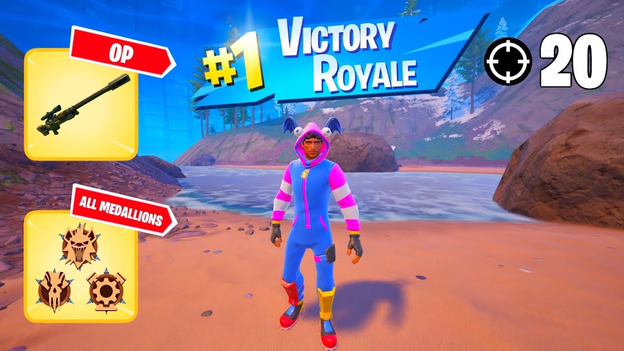 High Elimination Solo Win Gameplay | ALL MEDALLIONS | Fortnite Chapter 5 Season 3 Zero Builds