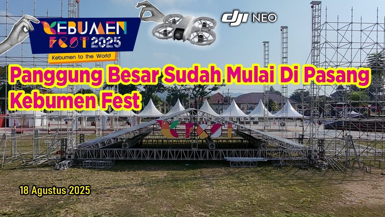 Panggung Besar Sudah Mulai Di Pasang Untuk Acara Kebumen Fest 2025