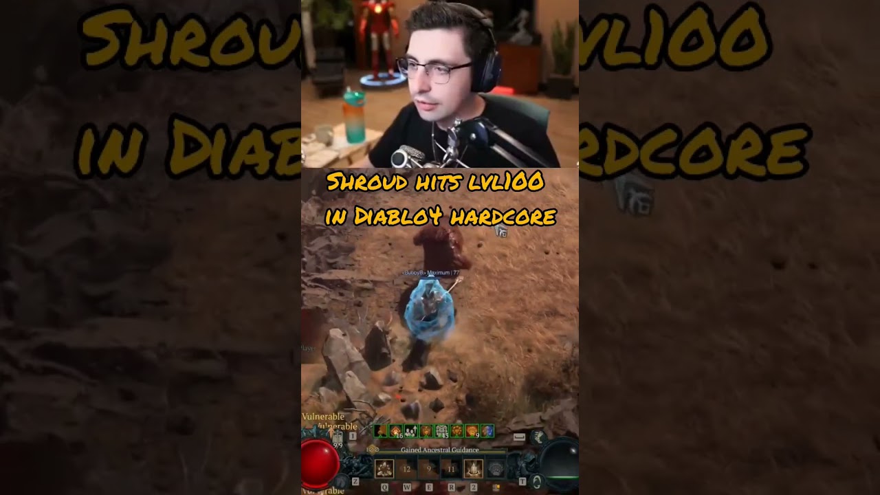 SHROUD hits LVL100 in DIABLO 4 HARDCORE! #diablo4 #hardcore #gameplay  #shroud #hc #reaction