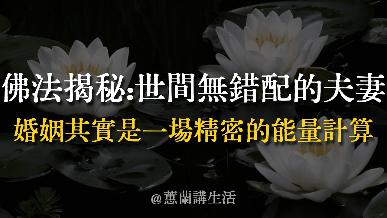 世間從無錯配的夫妻，只有未了的課題！揭秘婚姻的「能量算法」：你受的苦，是在還債還是消業？看透這場靈魂博弈，才能從互相折磨中解脫。#婚姻因果 #能量守恆 #業力 #夫妻緣分 #靈魂修煉 #蕙蘭講生活