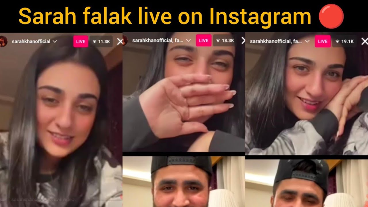 Sarah Khan live on Instagram with her husband falak