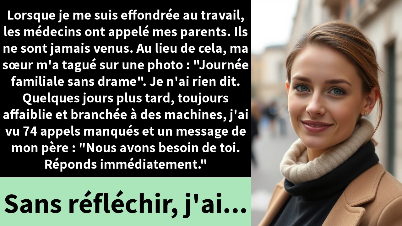 Lorsque je me suis effondrée au travail, les médecins ont appelé mes parents. Ils ne sont jamais