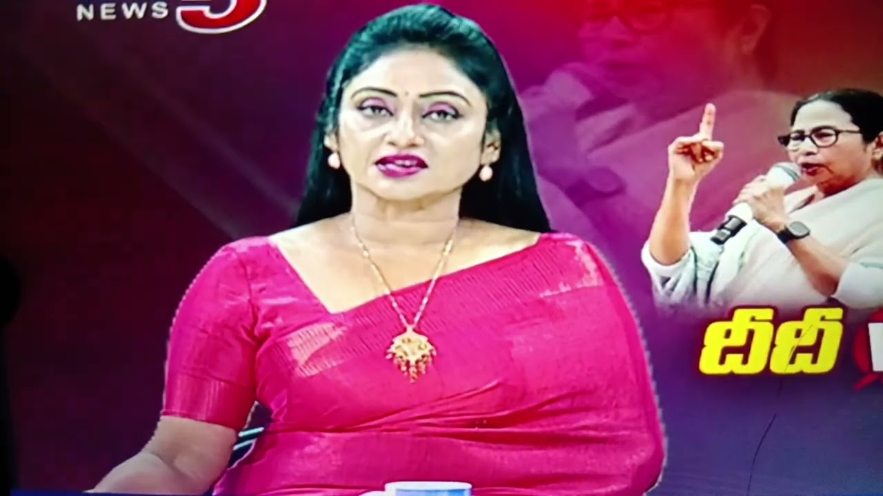 Beautiful Newsreader Kalyani in Radiant Red Saree 