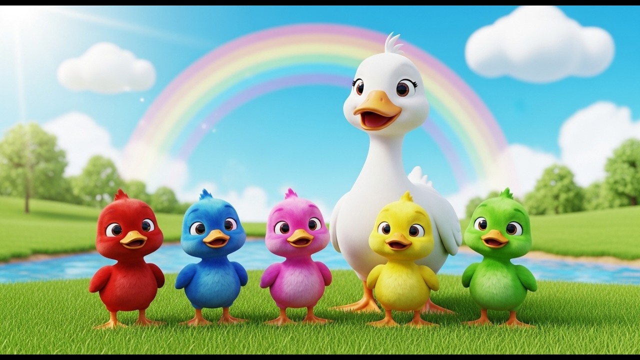Five Little Ducks Go Out One Day on a Sunny Pond Adventure | 3D Animated Nursery Rhyme for Kids