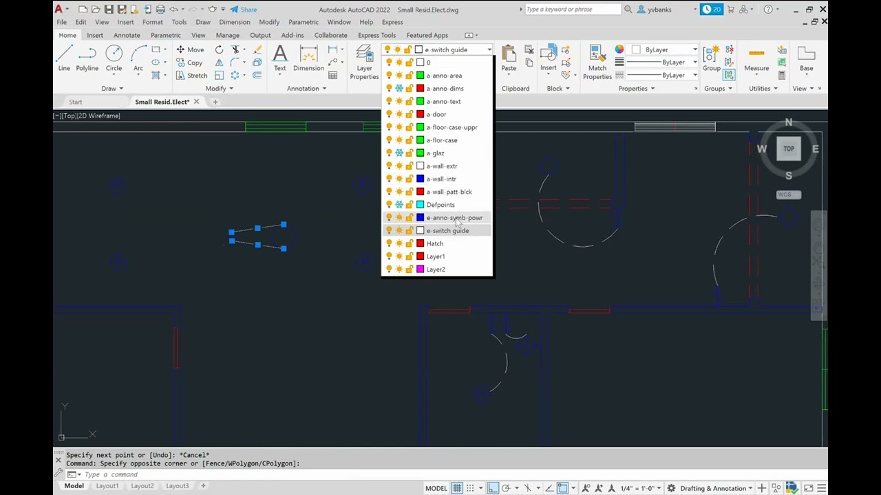 План зеркального потолка в AutoCAD