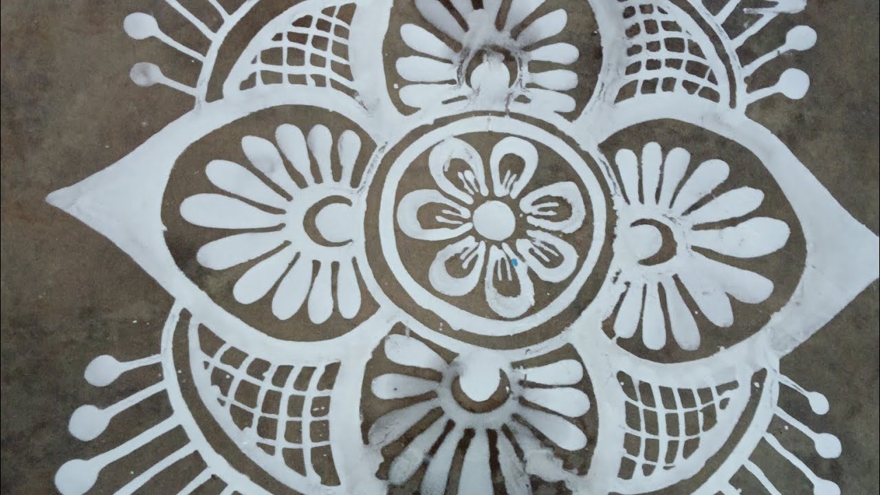 Beautiful White Aalpona Design| Bengali Alpana | Easy Rangoli | Simple & Beautiful Aalpona Design