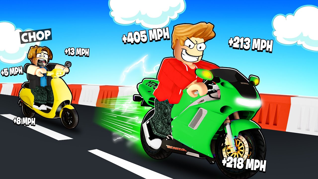 ROBLOX CHOP AND FROSTY RACE IN SUPER BIKE WITH SCOOTER