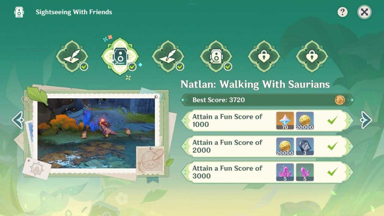 Genshin Impact | Sightseeing With Friends Event Gameplay &ndash; Natlan: Walking With Saurians