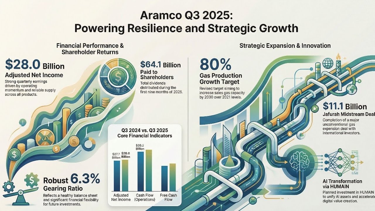 Aramco Q3 2025 Results Explained | $28B Profit & Massive Growth Plan 🚀#new #education 