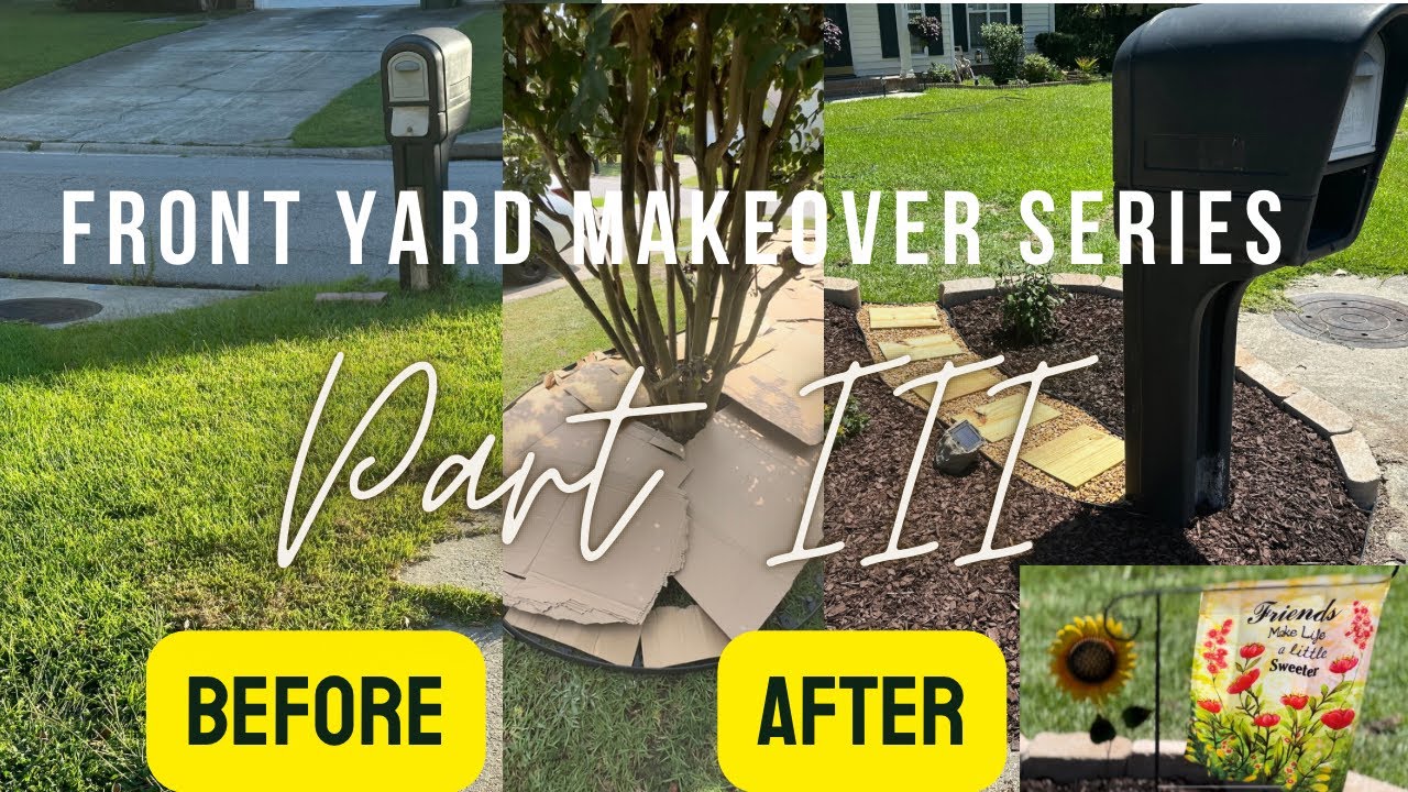 Summer Front Yard Makeover Series Part 3|Cardboard Weed Barrier Landscape|Mailbox Landscape Makeover