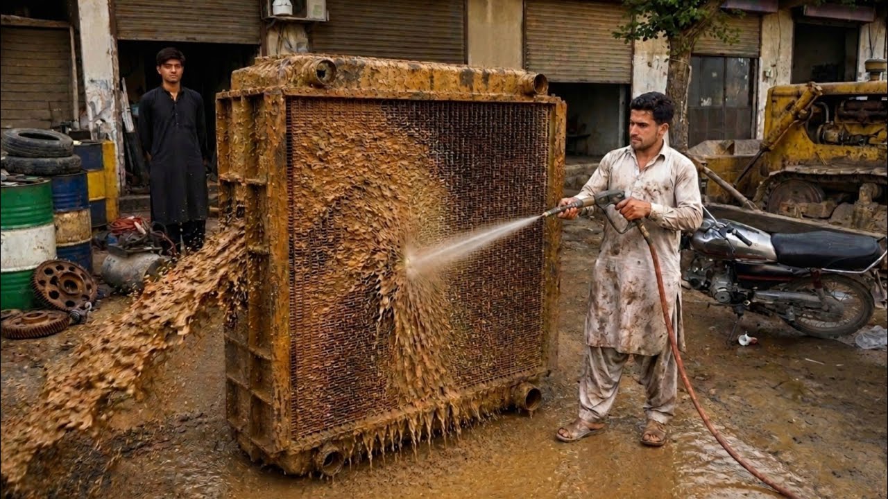 CAT Bulldozer Radiator Restoration 😱 | From Dirty Scrap to Brand New Amazing Workshop Skills