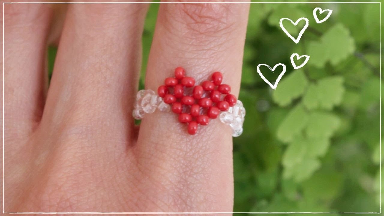 Tutorial Anillo de Corazón Fácil con Cuentas paso a paso ❤️| Anillos San Valentín Aesthetic  ✨