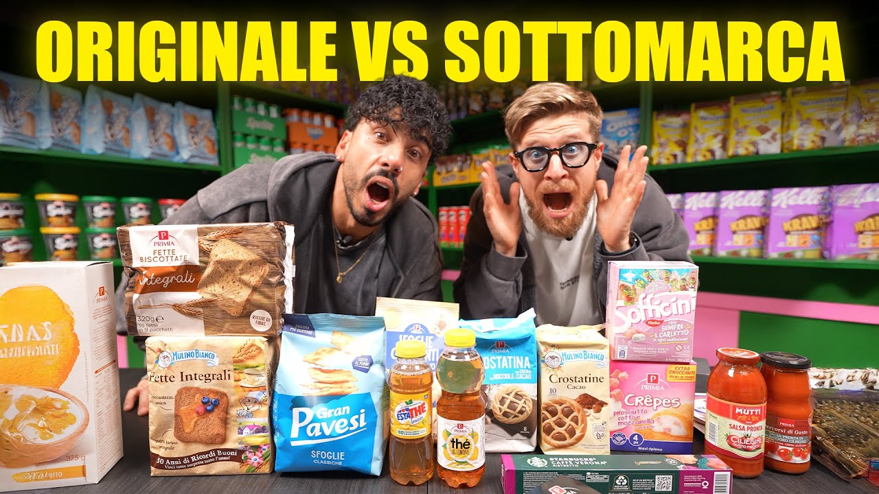RICONOSCI IL CIBO ORIGINALE vs CIBO SOTTOMARCA DAVVERO SENZE SENSO - DADDA PERDE E SPACCA LO STUDIO!
