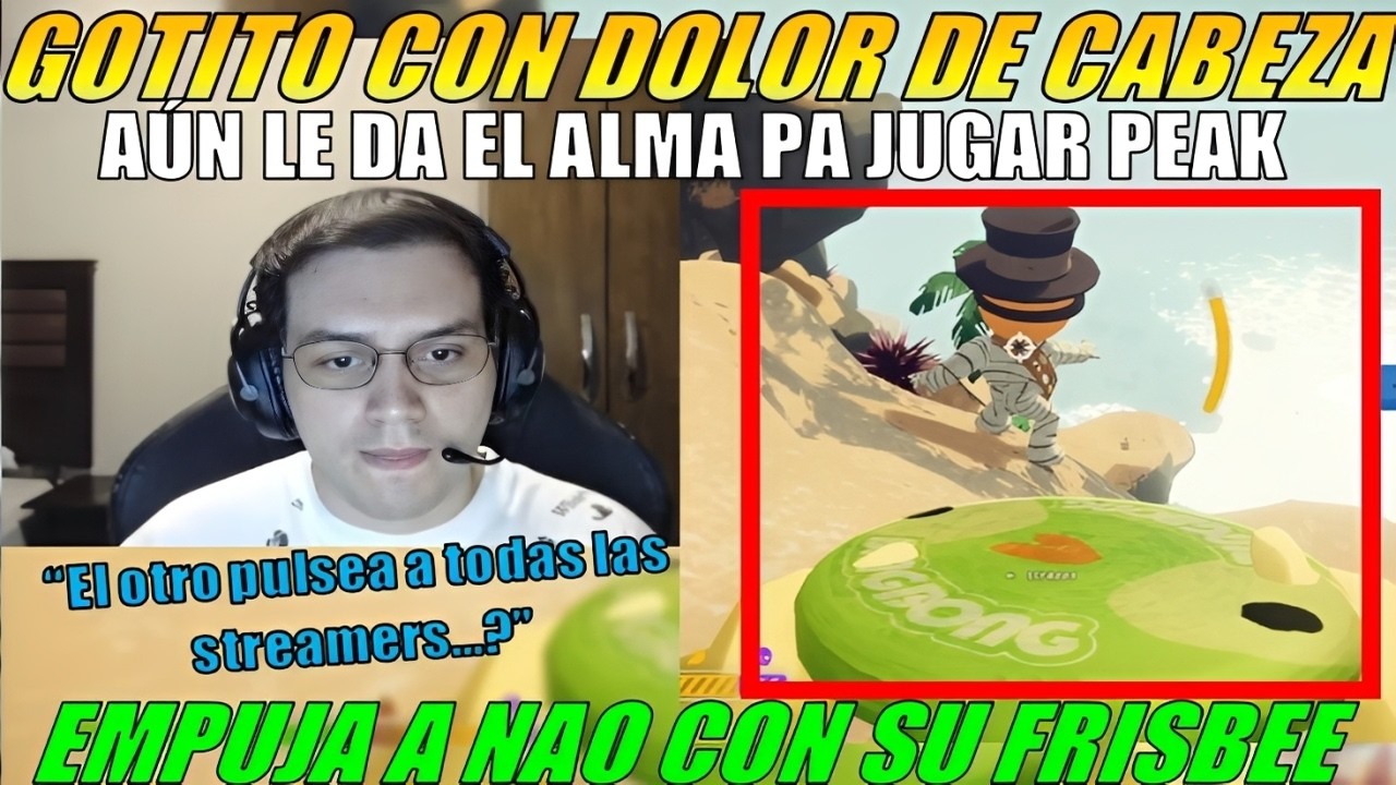 🤣MATTHEW con dolor de CABEZA juega PEAK | EMPUJA a NAO con su FRISBEE🤣